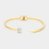 Stone Paved Tip Metal Nail Hinged Cuff Bracelet - Madeline Love - Flyclothing LLC