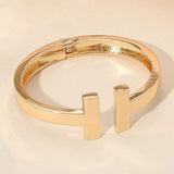 Metal T Tip Hinged Bangle Cuff Bracelet - Madeline Love - Flyclothing LLC