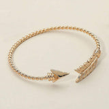 Feathered Arrow Twisted Wire Cuff Bracelet - Madeline Love - Flyclothing LLC