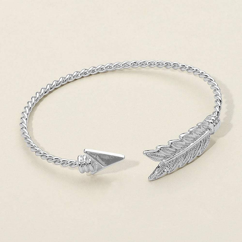 Feathered Arrow Twisted Wire Cuff Bracelet - Madeline Love - Flyclothing LLC