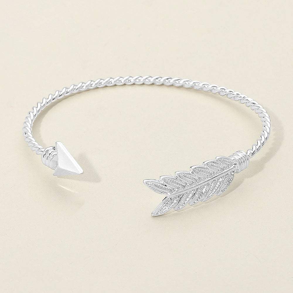 Feathered Arrow Twisted Wire Cuff Bracelet - Madeline Love - Flyclothing LLC