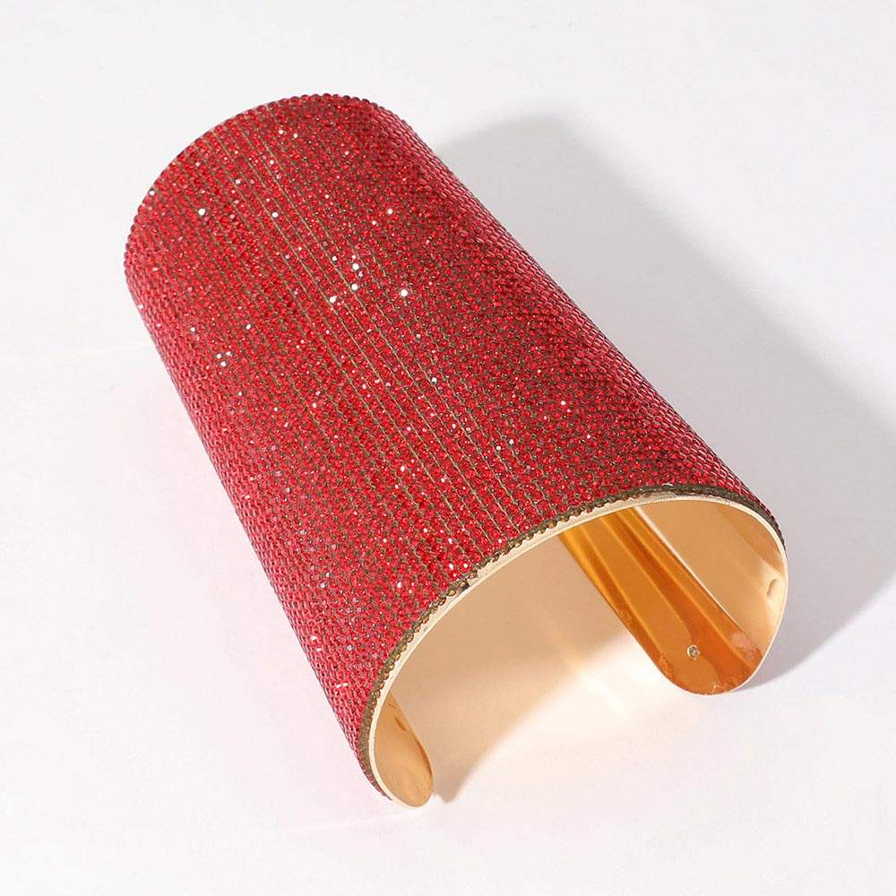 Wide Rhinestone Paved Arm Cuff Bracelet - Madeline Love - Flyclothing LLC