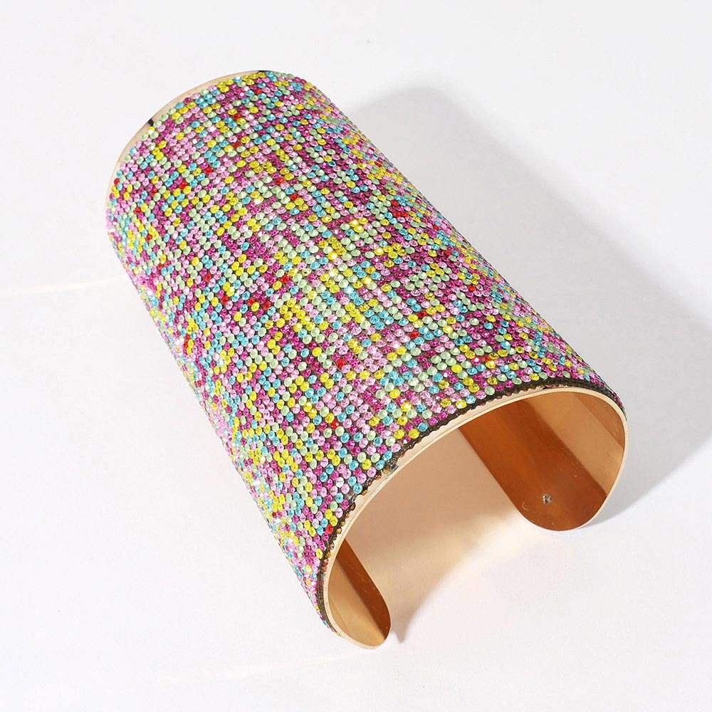 Wide Rhinestone Paved Arm Cuff Bracelet - Madeline Love - Flyclothing LLC