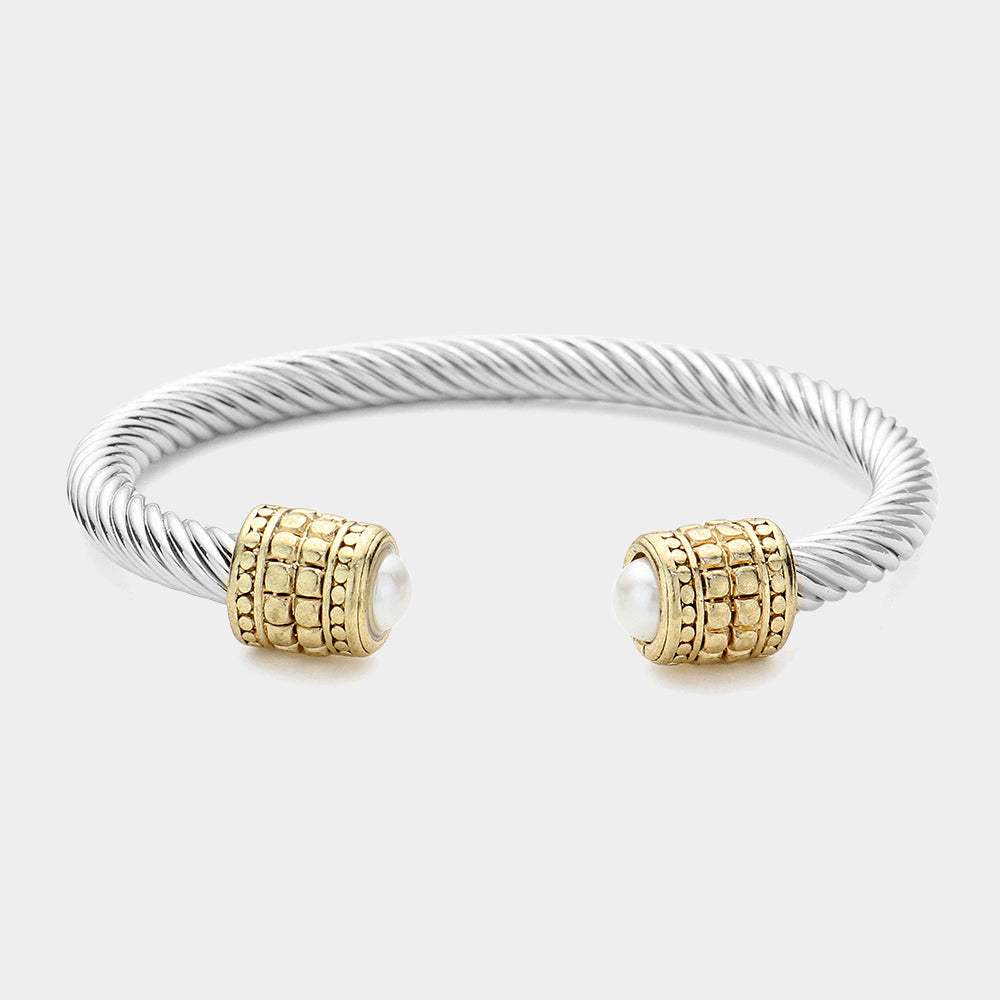 Pearl Tip Cuff Bracelet - Madeline Love - Flyclothing LLC