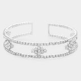 Rhinestone Marquise Accented Cuff Evening Bracelet - Madeline Love - Flyclothing LLC