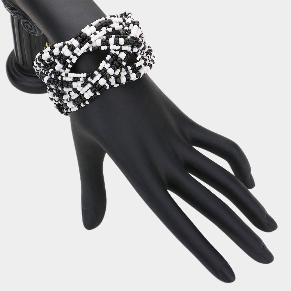 Seed Beads Cuff Bracelet - Madeline Love - Flyclothing LLC