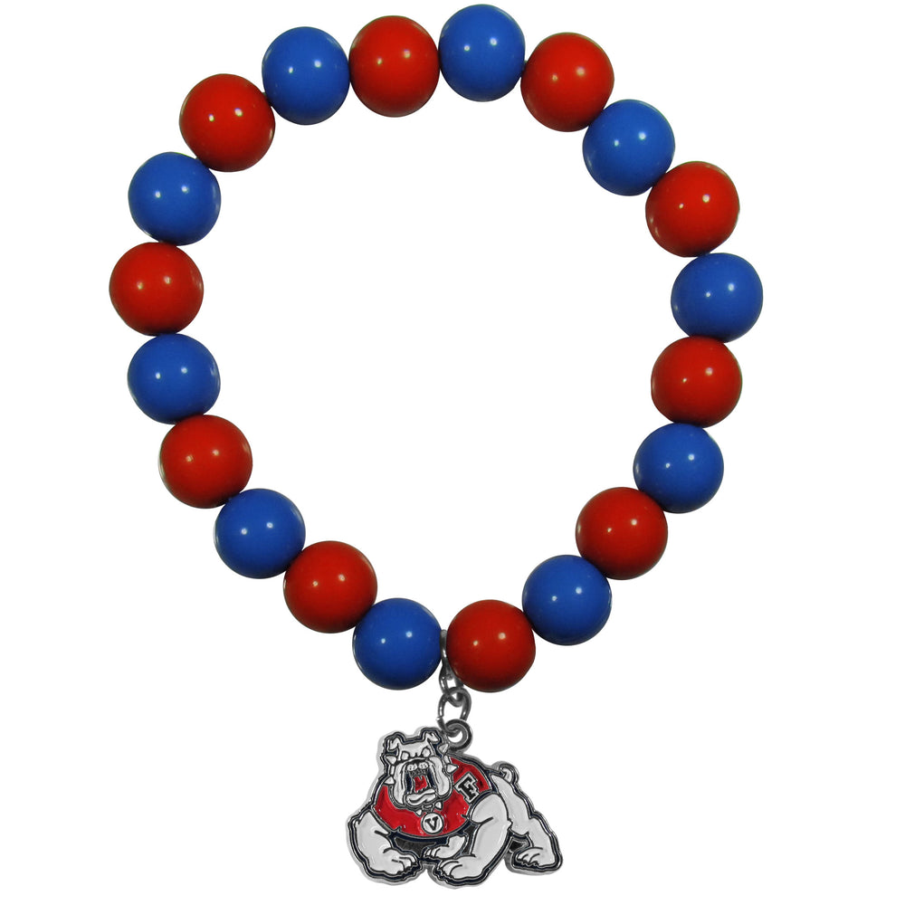 Fresno St. Bulldogs Fan Bead Bracelet