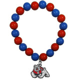 Fresno St. Bulldogs Fan Bead Bracelet