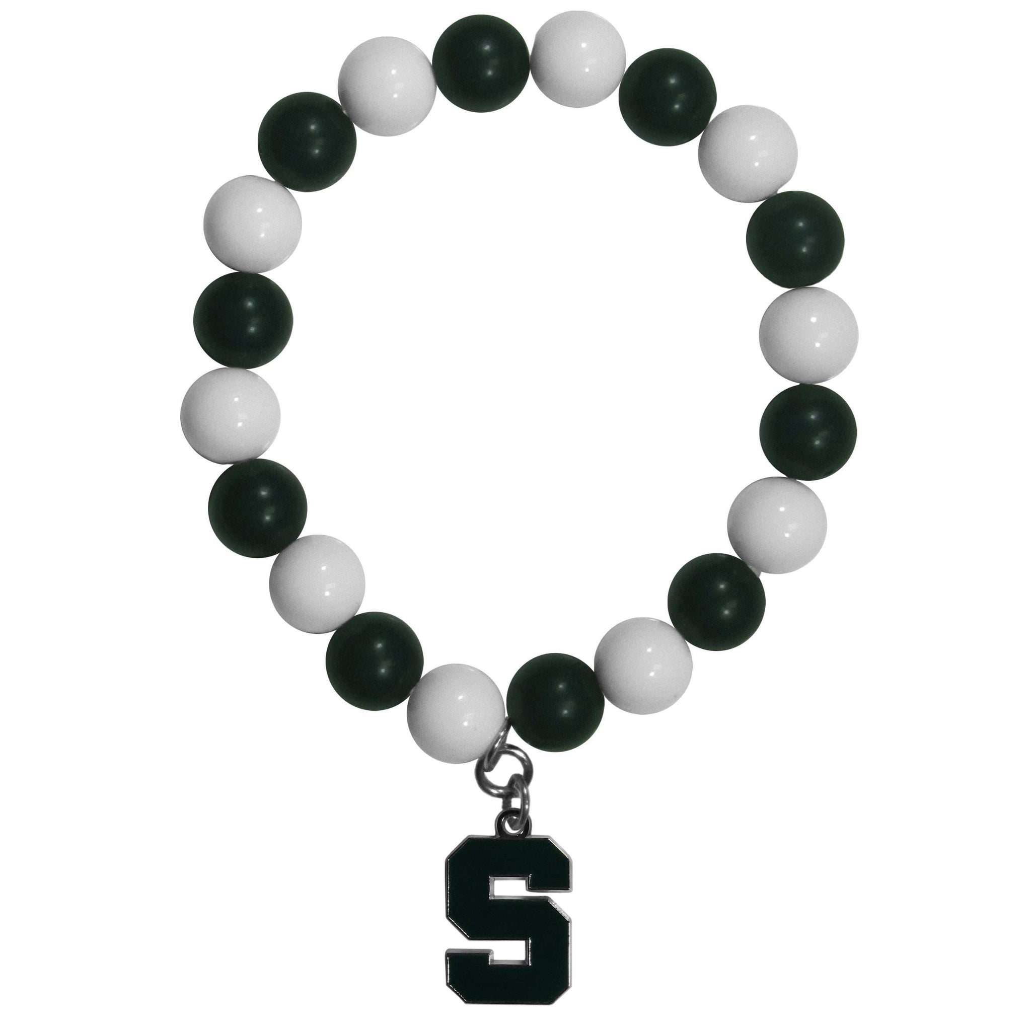 Michigan St. Spartans Fan Bead Bracelet - Michigan St. Spartans - Flyclothing LLC