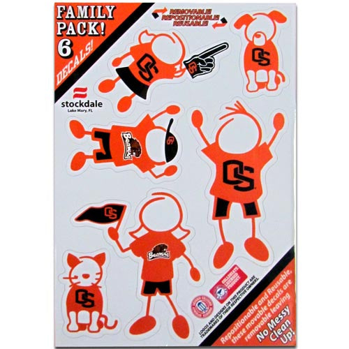 Oregon St. Beavers Family Decal Set Small