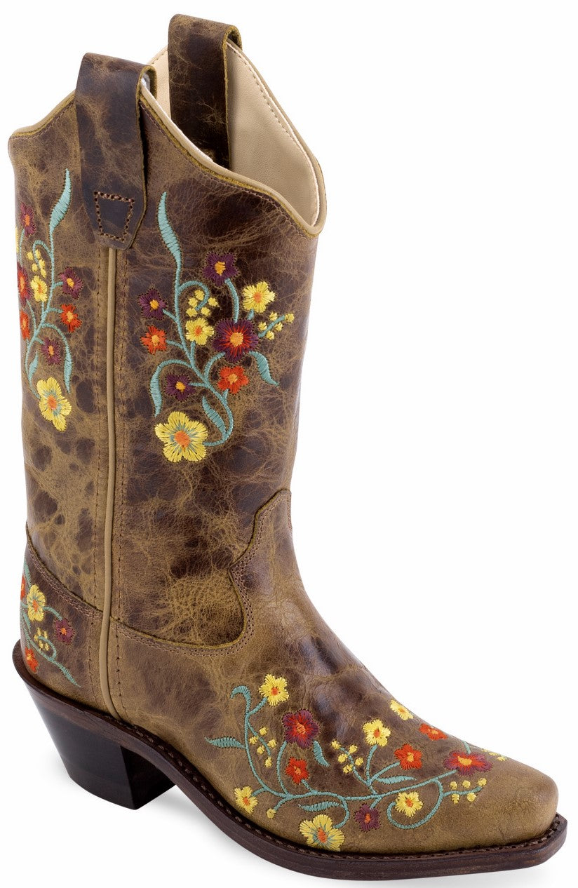 Old West Children's & Youth's Fashion Western Boots Burnt Tan CF8238 CF8238Y - Old West - Flyclothing LLC