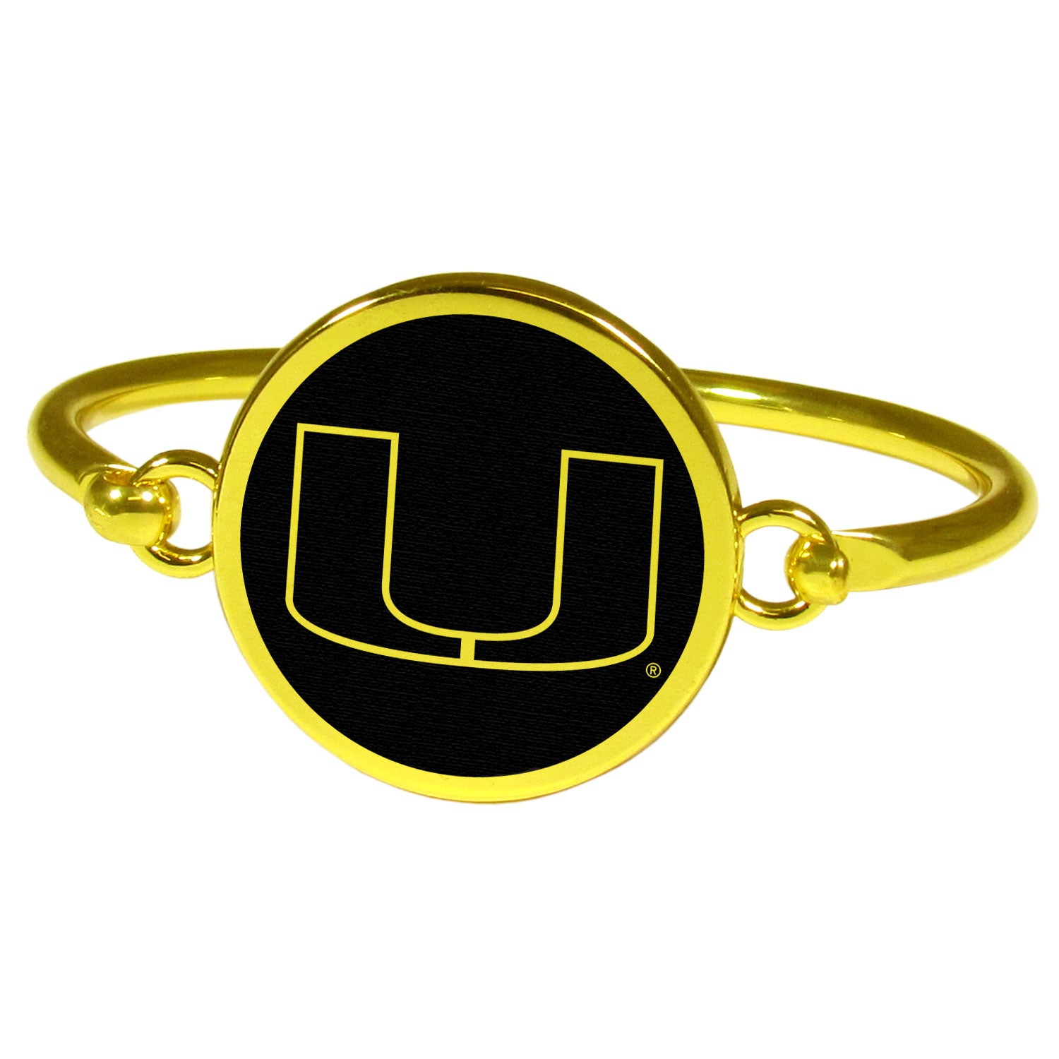 Miami Hurricanes Gold Tone Bangle Bracelet