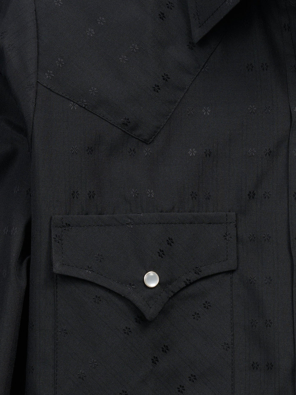 Women's Cowboygirl Black Solid Tonal Dobby Granddaddy Snap Shirt