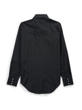 Women's Cowboygirl Black Solid Tonal Dobby Granddaddy Snap Shirt