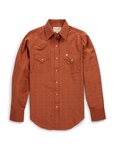 Women's Cowboygirl Rust Solid Tonal Dobby Granddaddy Snap Shirt
