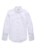 Women's Cowboygirl White Solid Tonal Dobby Granddaddy Snap Shirt