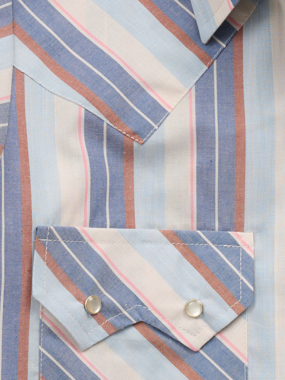 Women's Cowboygirl Ecru & Cowboy Blue Stripe Granddaddy Snap Shirt