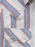 Women's Cowboygirl Ecru & Cowboy Blue Stripe Granddaddy Snap Shirt