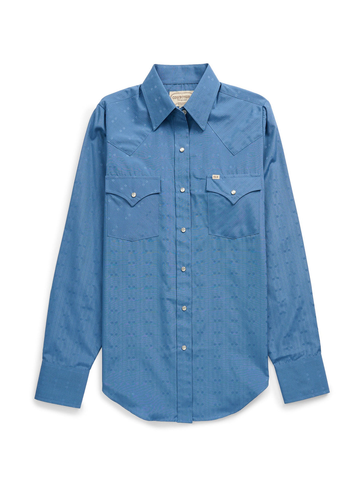 Women's Cowboygirl Cowboy Blue Tonal Dobby Solid Granddaddy Snap Shirt