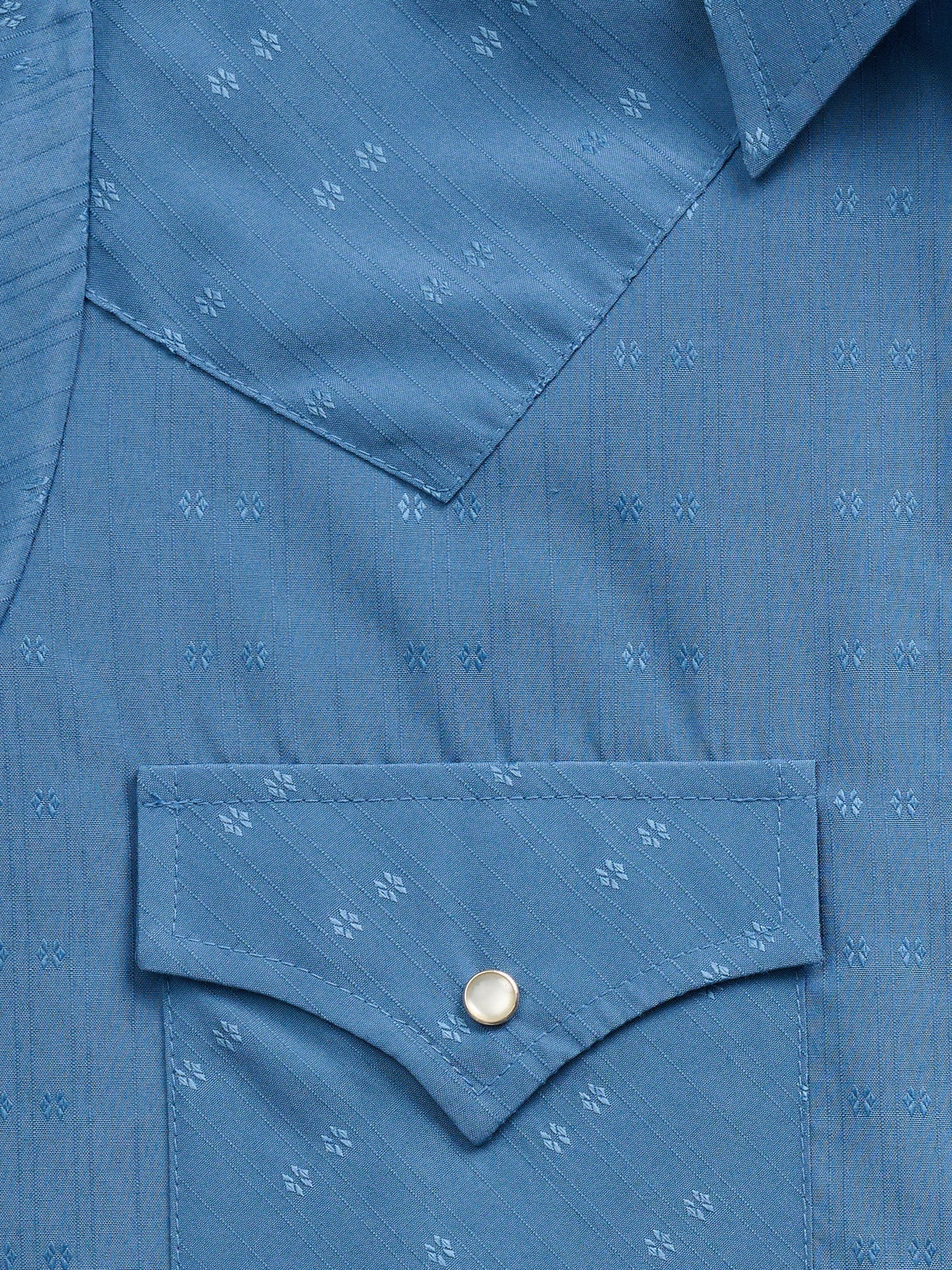 Women's Cowboygirl Cowboy Blue Tonal Dobby Solid Granddaddy Snap Shirt