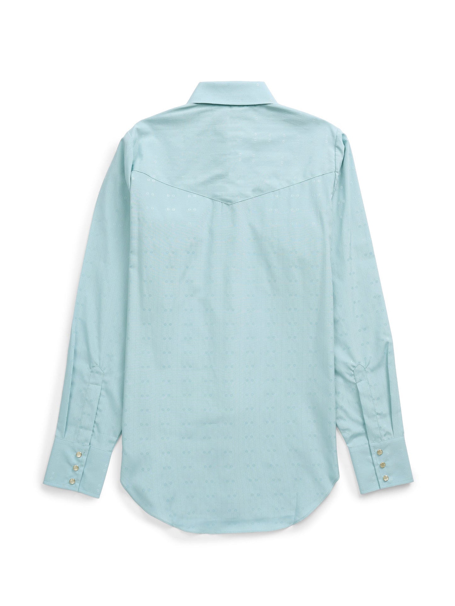 Women's Cowboygirl Vintage Turquoise Solid Tonal Dobby Granddaddy Snap Shirt