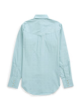 Women's Cowboygirl Vintage Turquoise Solid Tonal Dobby Granddaddy Snap Shirt