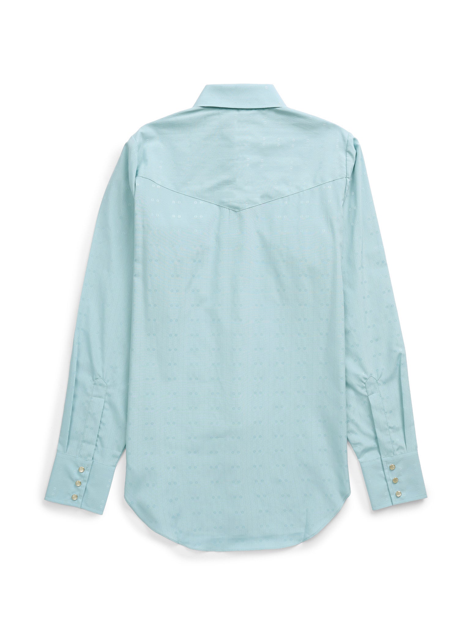 Women's Cowboygirl Vintage Turquoise Solid Tonal Dobby Granddaddy Snap Shirt