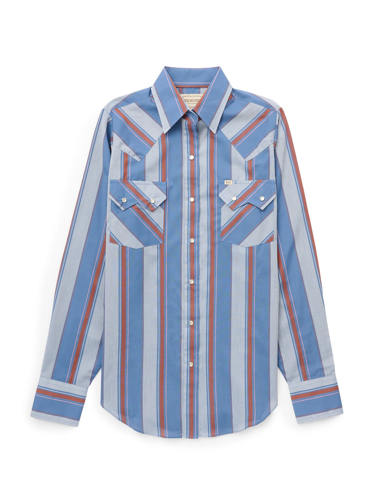 Women's Cowboygirl Cowboy Blue Bold Stripe Granddaddy Snap Shirt