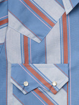 Women's Cowboygirl Cowboy Blue Bold Stripe Granddaddy Snap Shirt