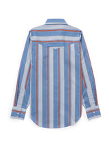 Women's Cowboygirl Cowboy Blue Bold Stripe Granddaddy Snap Shirt