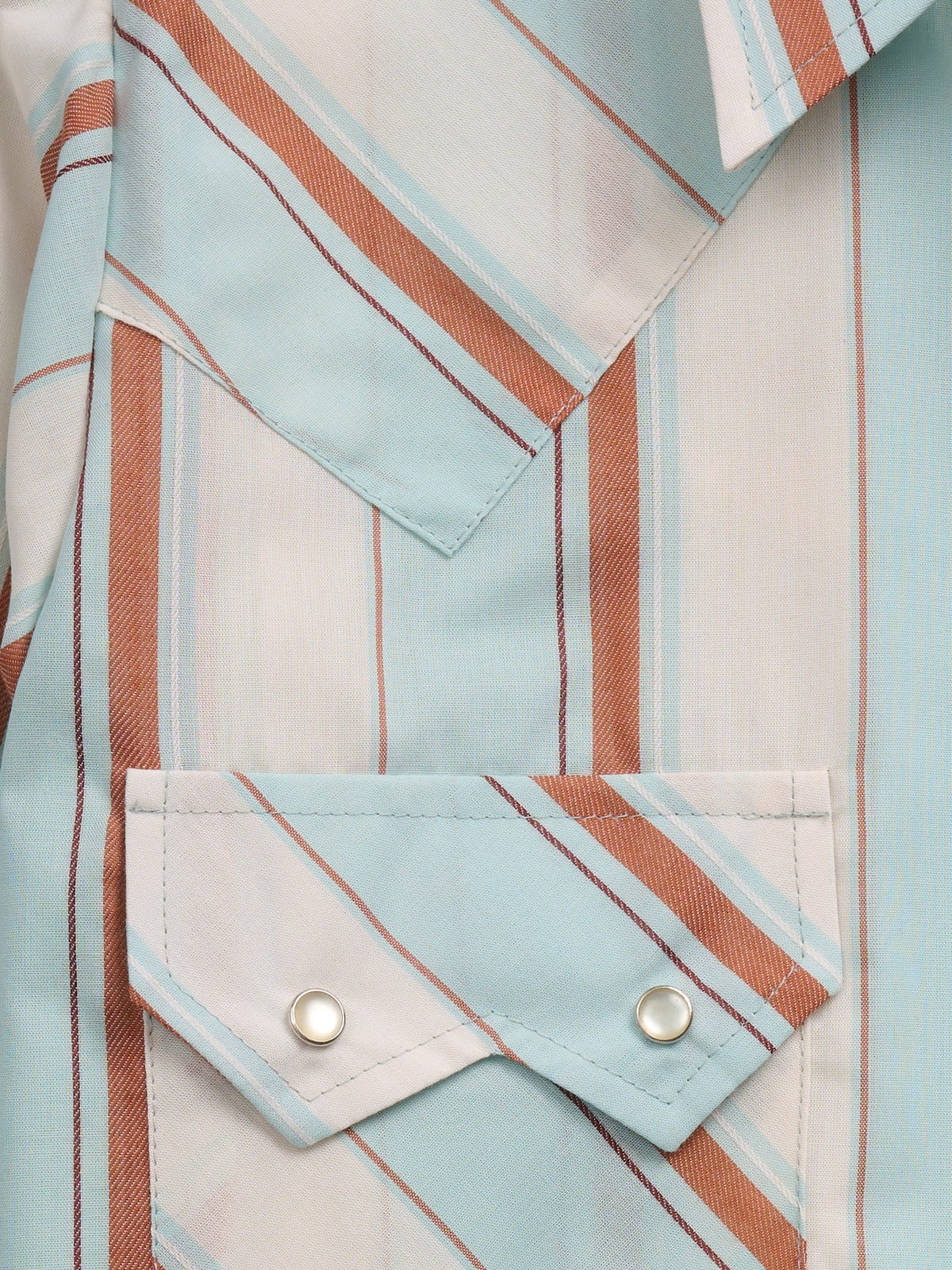 Women's Cowboygirl Vintage Turquoise Stripe Granddaddy Snap Shirt - Ely Cattleman - Flyclothing LLC
