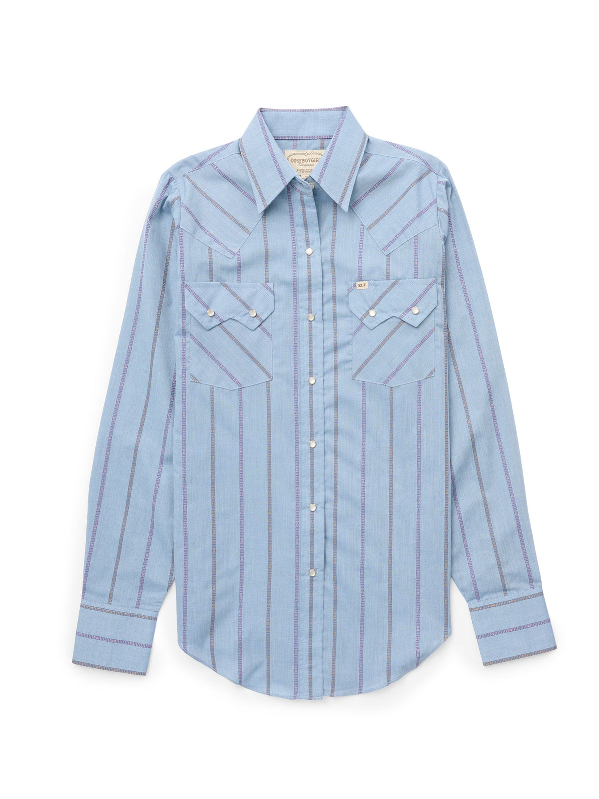 Women's Cowboygirl Cowboy Blue Dobby Stripe Granddaddy Snap Shirt
