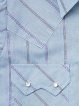 Women's Cowboygirl Cowboy Blue Dobby Stripe Granddaddy Snap Shirt - Ely Cattleman - Flyclothing LLC