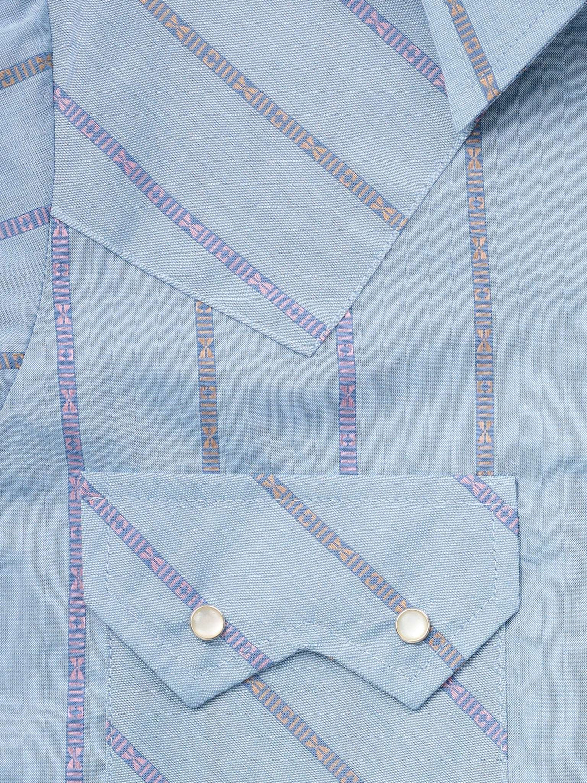 Women's Cowboygirl Cowboy Blue Dobby Stripe Granddaddy Snap Shirt - Ely Cattleman - Flyclothing LLC
