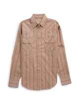 Women's Cowboygirl Gold Dobby Stripe Granddaddy Snap Shirt - Ely Cattleman - Flyclothing LLC