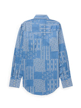 Women's Cowboygirl Cowboy Blue Quilt Print Granddaddy Snap Shirt