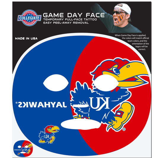 Kansas Jayhawks Game Face Temporary Tattoo - Kansas Jayhawks - Flyclothing LLC