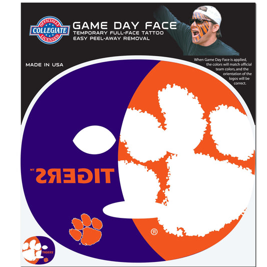 Clemson Tigers Game Face Temporary Tattoo - Clemson Tigers - Flyclothing LLC