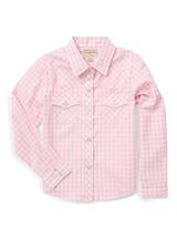 Girl's Cowboygirl Blossom Pink Gingham Granddaddy Western Snap Shirt - Ely Cattleman - Flyclothing LLC