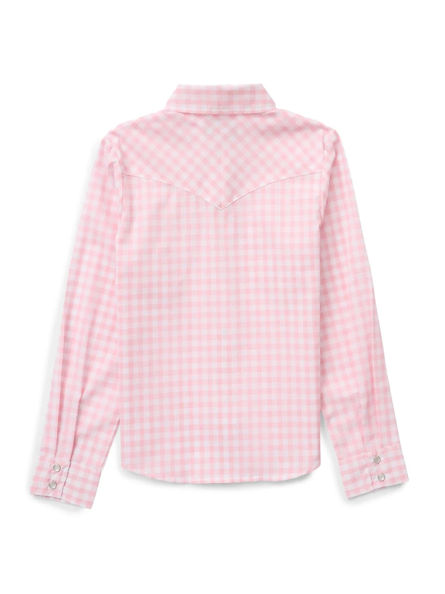 Girl's Cowboygirl Blossom Pink Gingham Granddaddy Western Snap Shirt - Ely Cattleman - Flyclothing LLC