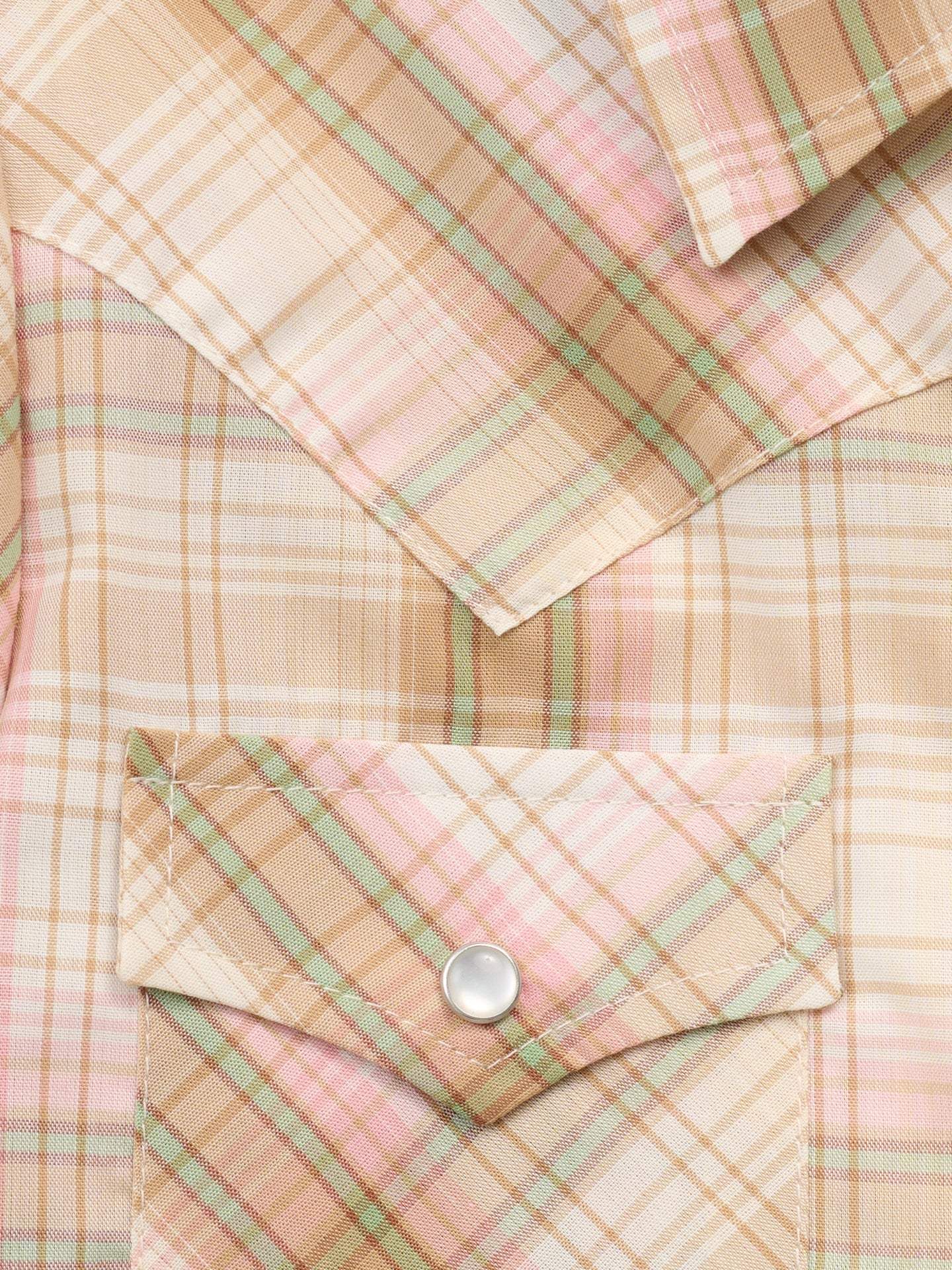 Girl's Cowboygirl Buttermilk Plaid Granddaddy Western Snap Shirt - Ely - Flyclothing LLC