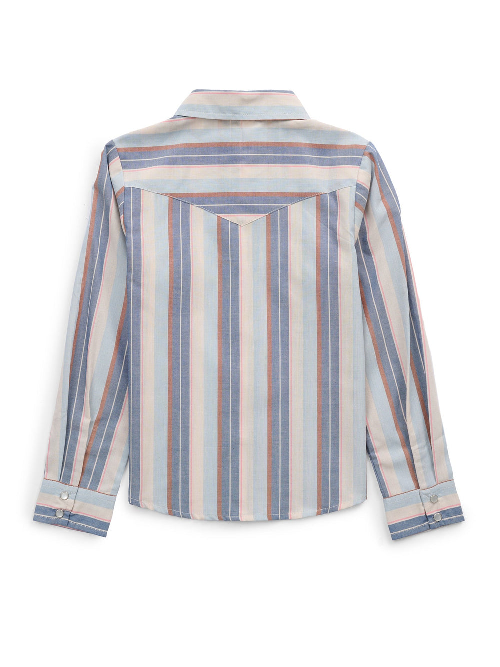 Girl's Cowboygirl Ecru & Cowboy Blue Stripe Granddaddy Western Snap Shirt