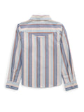 Girl's Cowboygirl Ecru & Cowboy Blue Stripe Granddaddy Western Snap Shirt