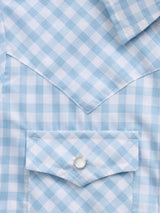 Girl's Cowboygirl First Light Ride Blue Gingham Granddaddy Western Snap Shirt