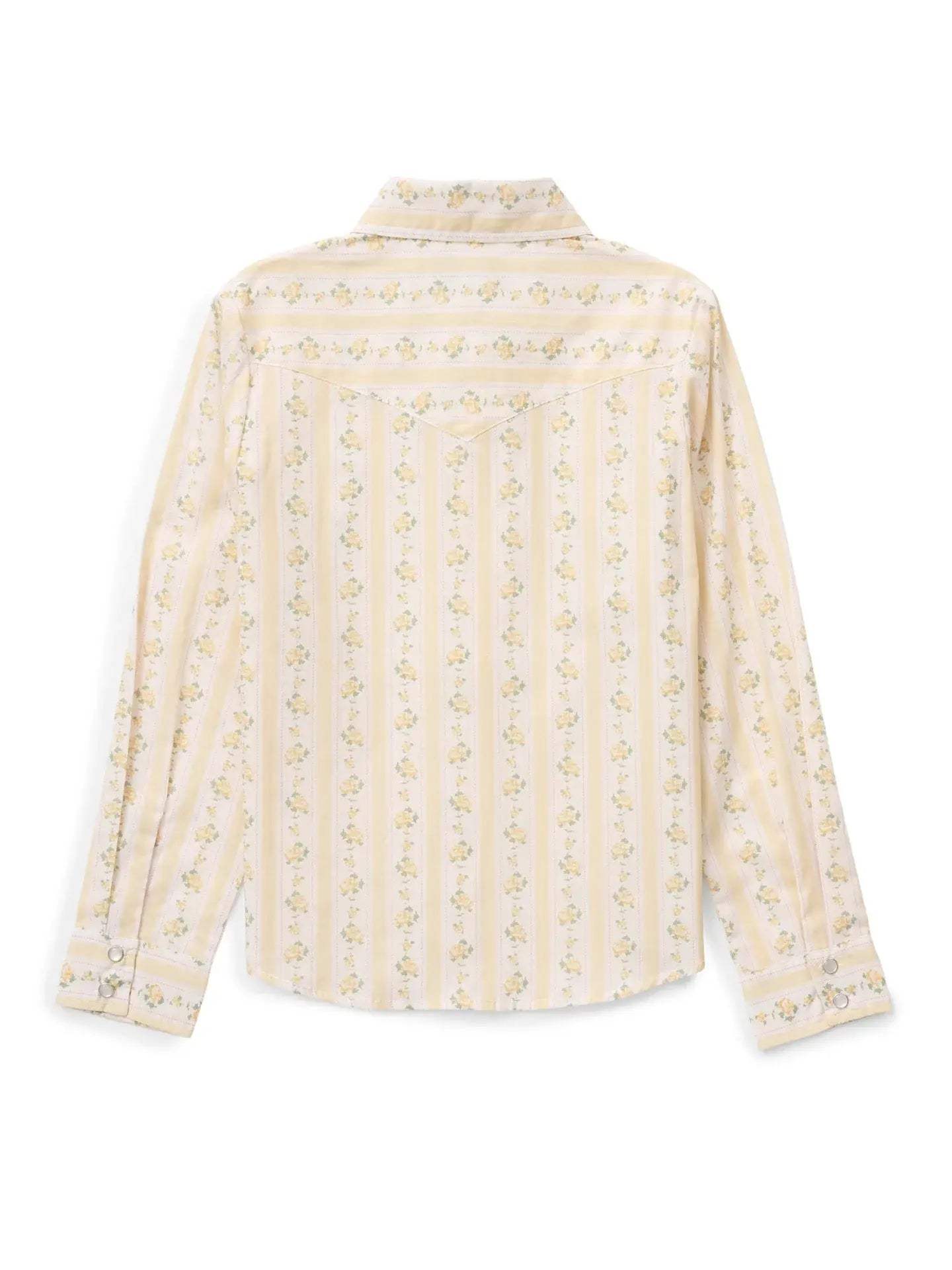 Girl's Cowboygirl Buttermilk Rose Print Granddaddy Western Snap Shirt - Ely - Flyclothing LLC