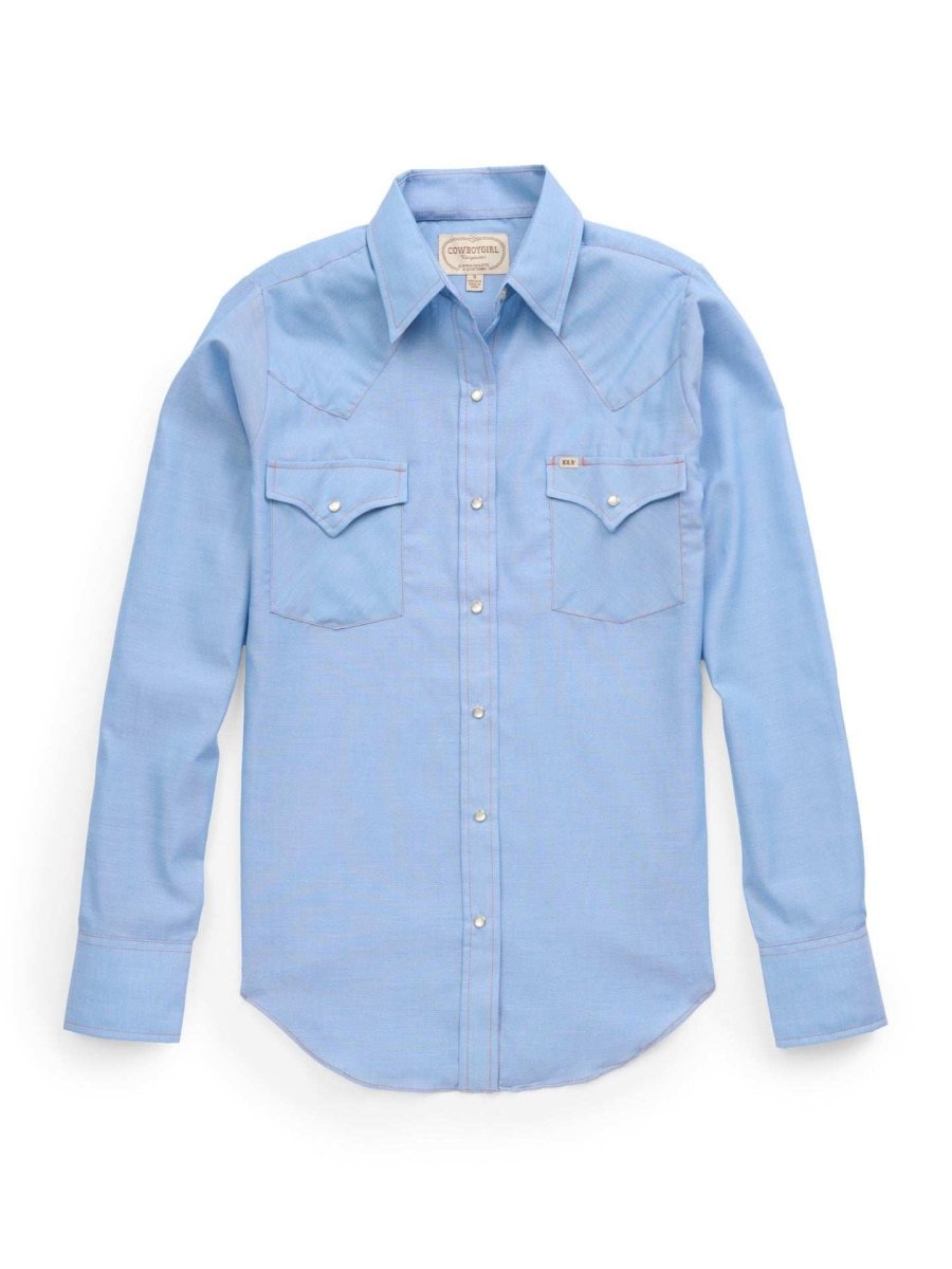 Women's Cowboygirl Blue Chambray Granddaddy Snap Shirt - Ely Cattleman - Flyclothing LLC