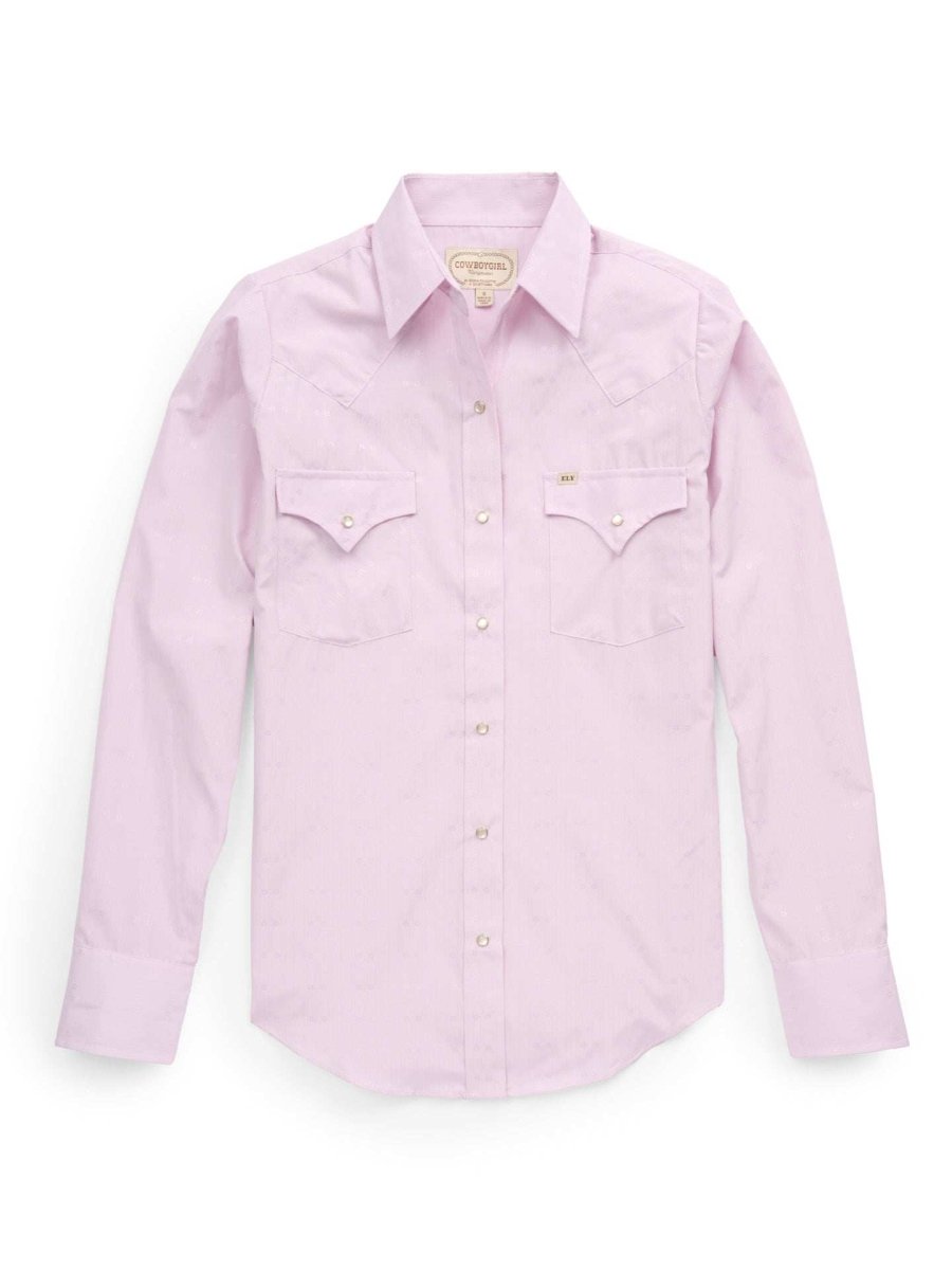 Women's Cowboygirl Prairie Primrose Solid Granddaddy Snap Shirt - Ely Cattleman - Flyclothing LLC