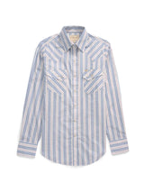 Women's Cowboygirl Blue Rose Print Granddaddy Snap Shirt - Ely Cattleman - Flyclothing LLC