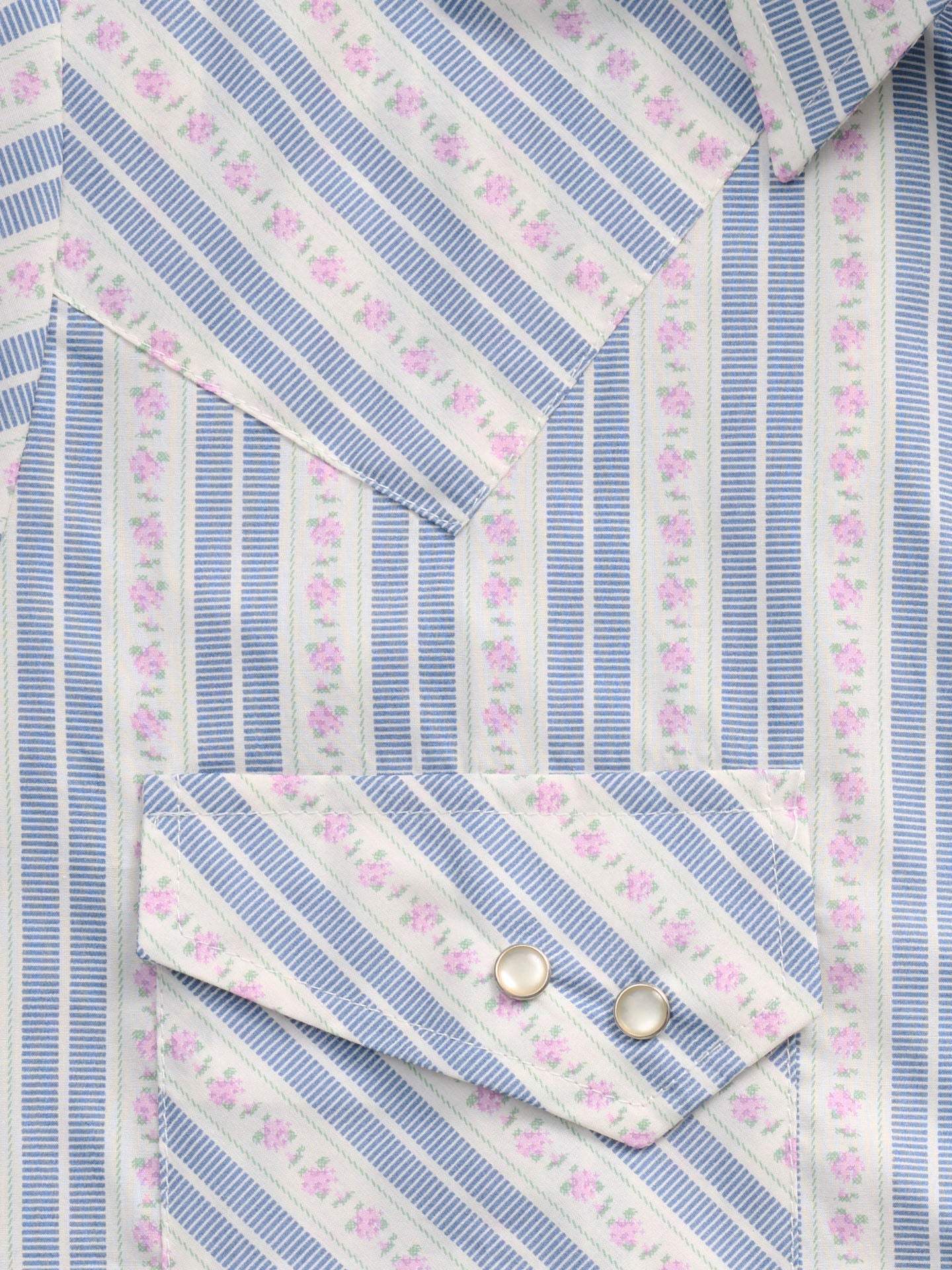 Women's Cowboygirl Blue Rose Print Granddaddy Snap Shirt - Ely Cattleman - Flyclothing LLC