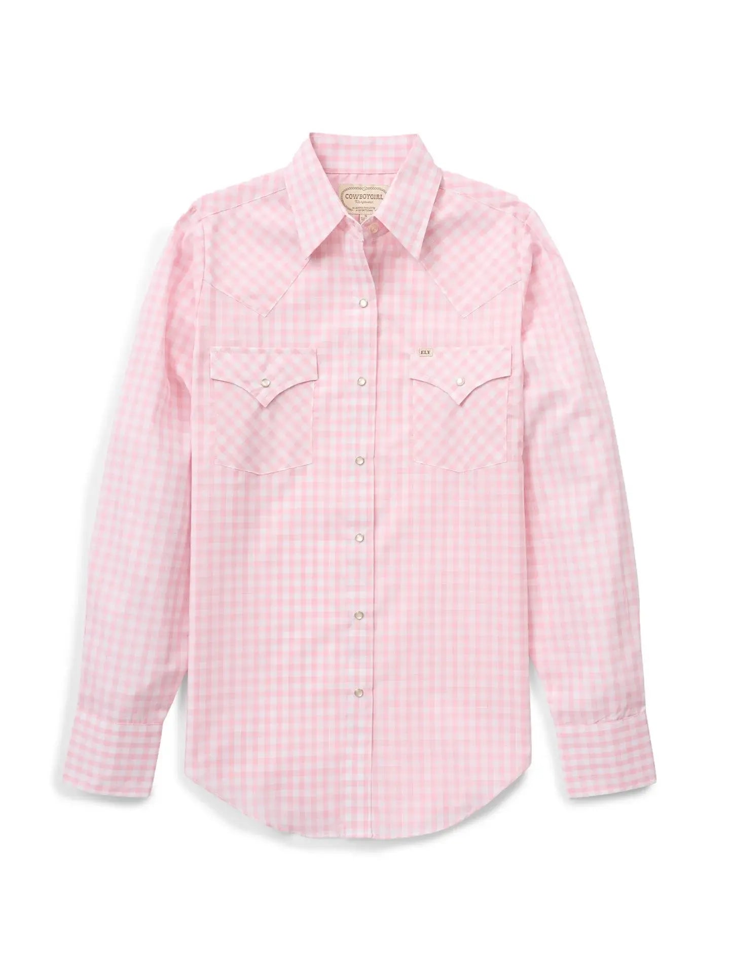 Women's Cowboygirl Blossom Gingham Granddaddy Snap Shirt - Ely Cattleman - Flyclothing LLC